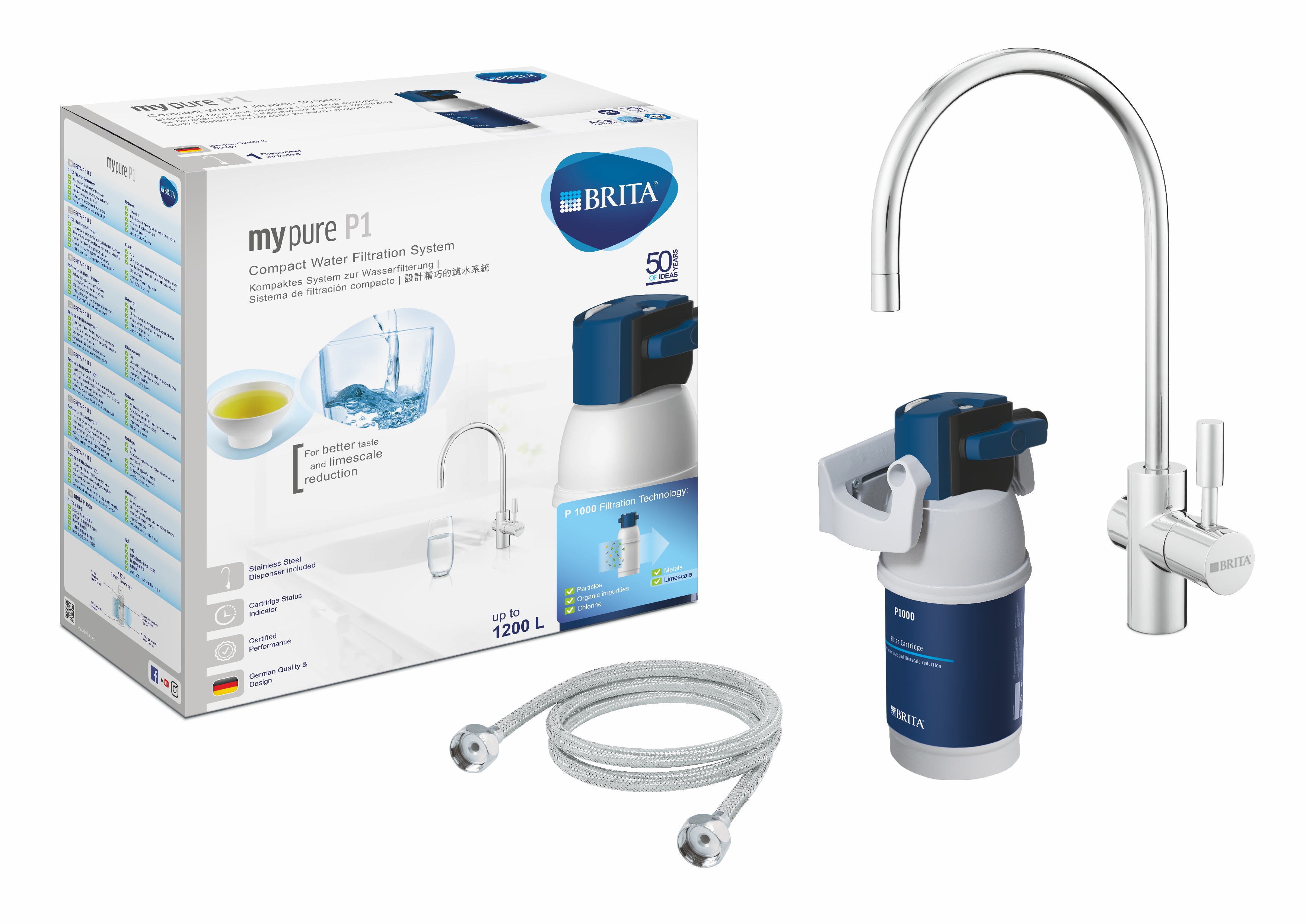 BRITA Mypure P1 Filter System With Tap And Filter Cartridge P1000 - Reduces Limescale, Metals, Chlorine And Impurities - 11